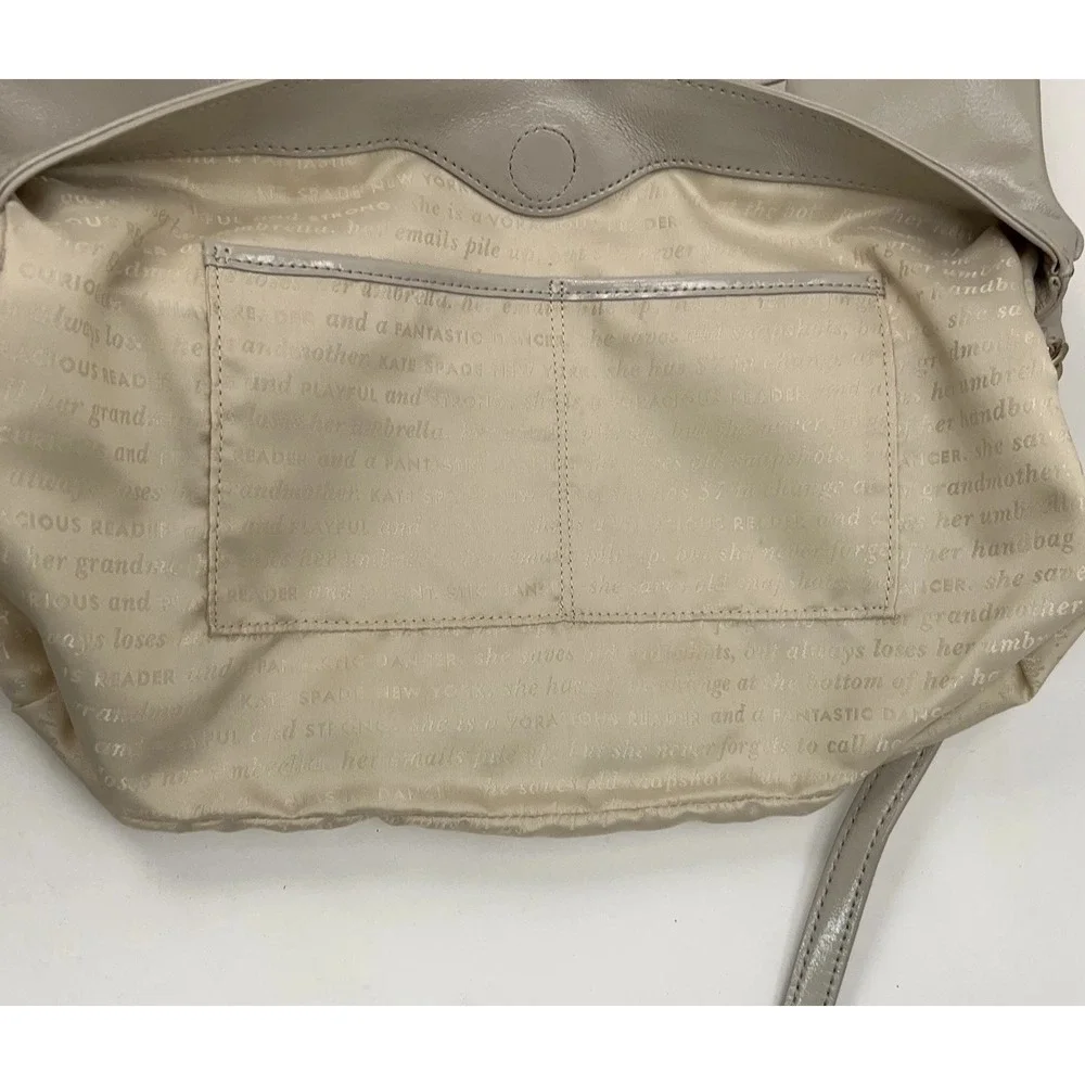 KATE SPADE New York Wellesley‎ Tote Satchel Taupe Patent Leather Shoulder Purse